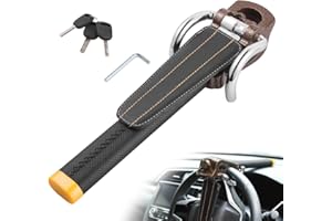 AuMoHall Car Steering Wheel Lock Heavy Duty Anti-Theft Device and Car Security Lock Universal Fit Vehicle Truck with 3 Keys