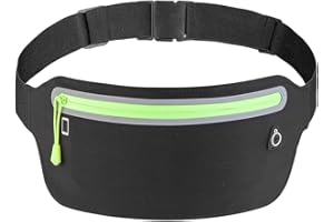 Slim Running Belt Fanny Pack,Ultra Light Runners Belt Exercise Running Fanny Pack Bag Belt for Women Men, Black,
