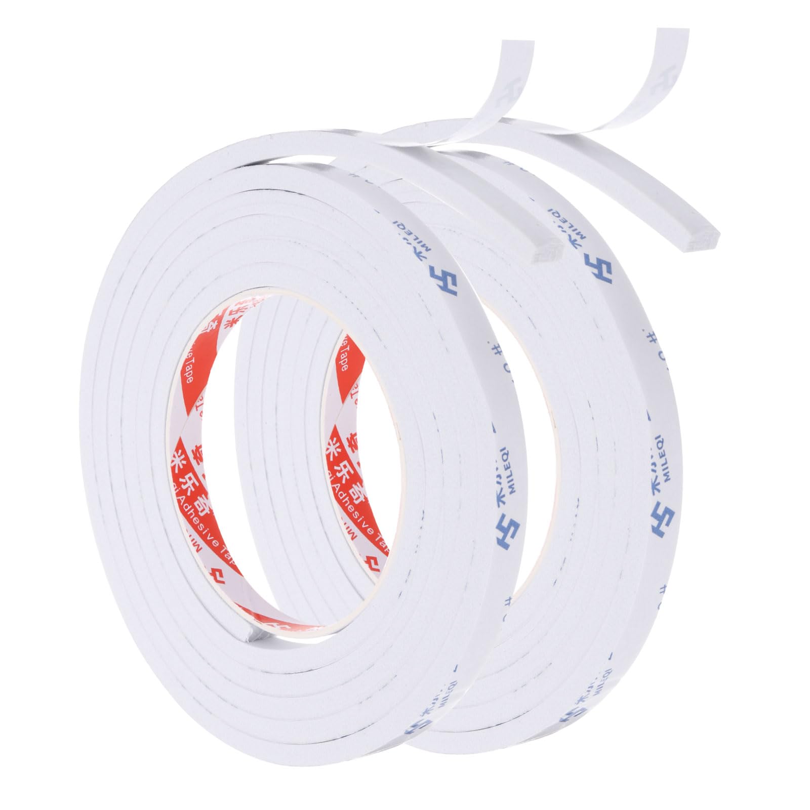 PATIKIL 2m/6.6ft Sealing Foam Tape, 2 Pack 1cm Wide 5mm Thick Single Sided Weather Stripping Door Seal Strip for Window Door Insulation, White