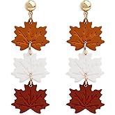 Sonateomber Halloween Fall Thanksgiving Pumpkin Ghost Earrings for Women, Cute Handmade Cartoon Lightweight Wooden Witch Dangle Earring Holiday Party Accessories Jewelry Gift