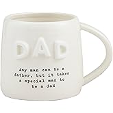 Mud Pie White Dad Chunky Letter Mug; 18 oz