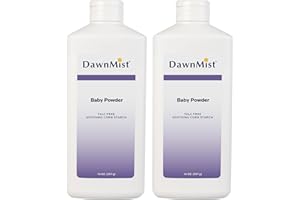 Dukal DawnMist Cornstarch Baby Powder 14 oz – Pack of 2 | Gentle, Talc-Free Formula for Baby & Adult Use, Soothes & Absorbs Moisture