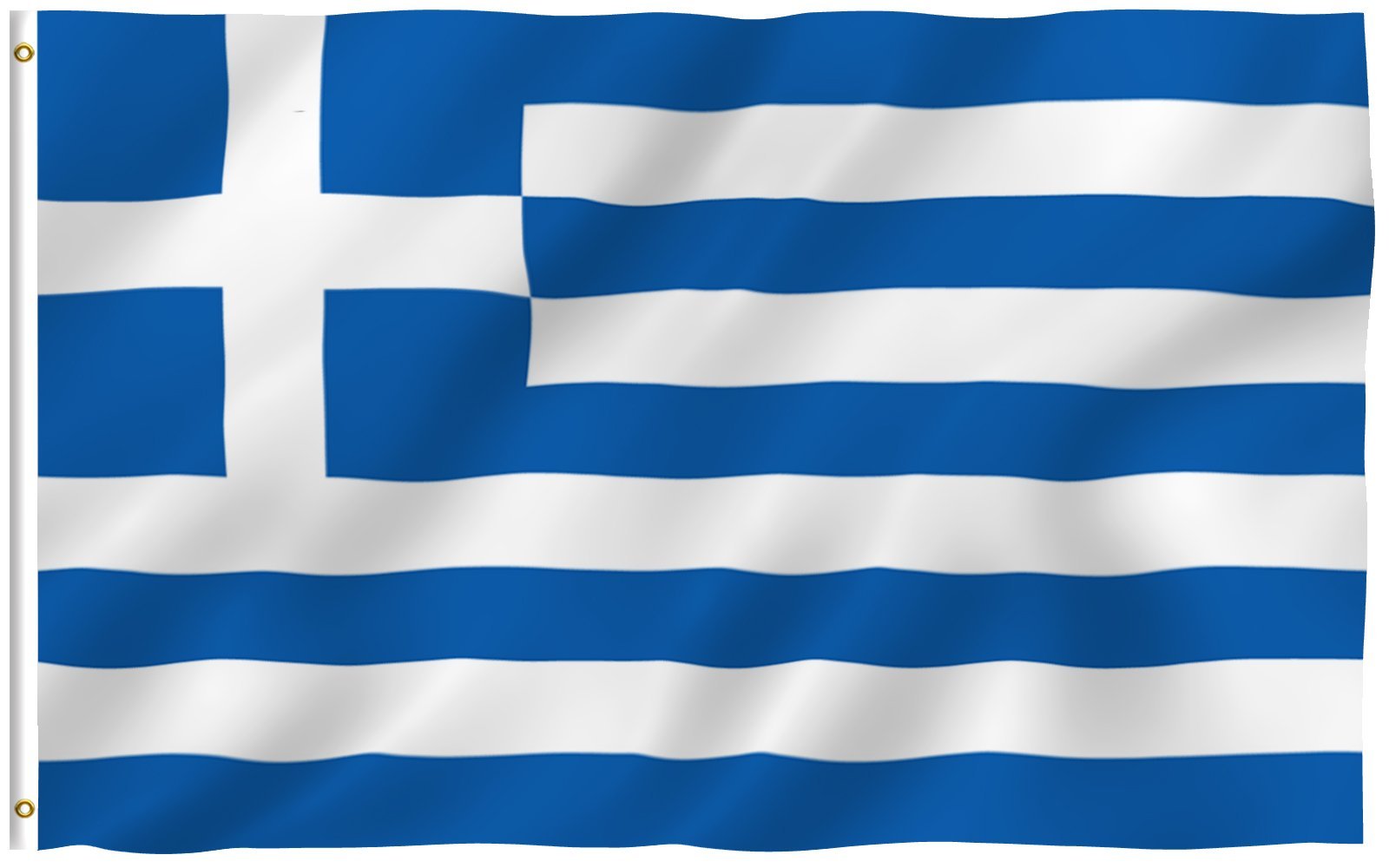 Photo 1 of Anley Fly Breeze 3x5 Foot Greece Flag - Vivid Color and Fade proof - Canvas Header and Double Stitched - Greek National Flags Polyester with Brass Grommets 3 X 5 Ft