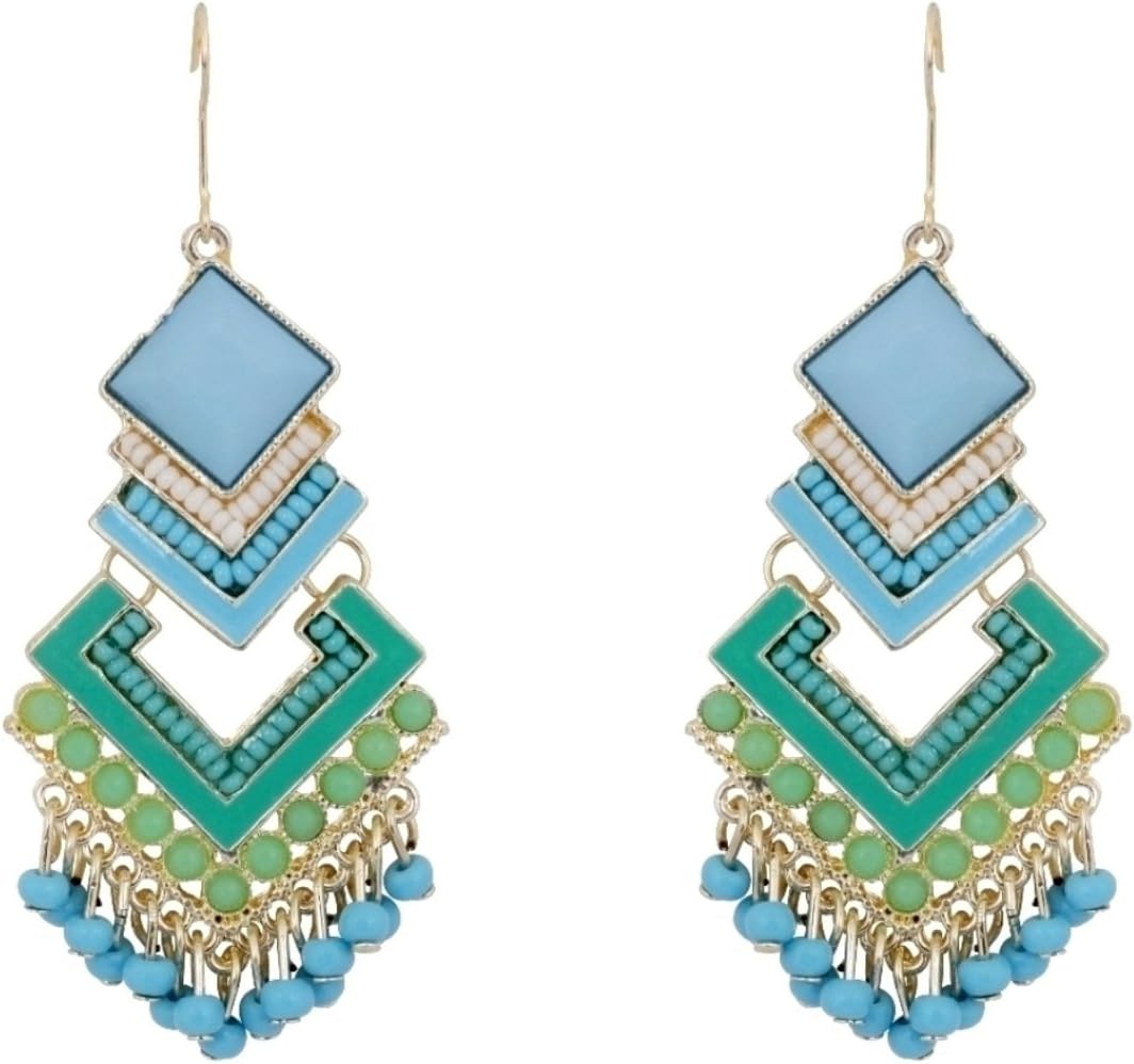 Crunchy Fashion Special Bohemian Hueful Danglers Earrings for Valentine Gifts