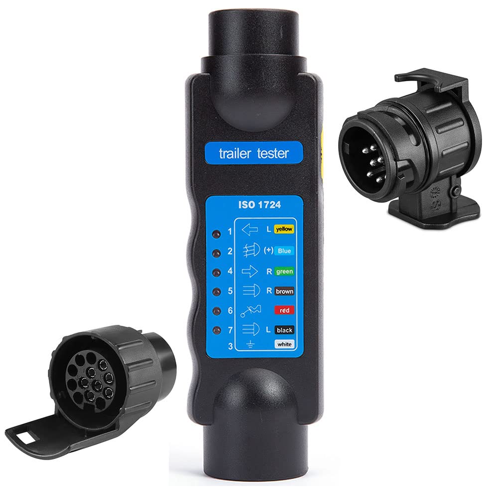 SPARKMOTO Trailer Adaptor Tester, 12V 7Pin Trailer Light Wiring Circuit Tester