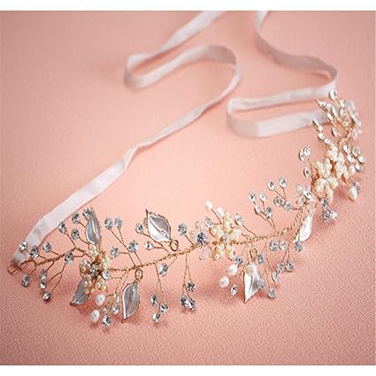 Fubulecy Bridal Tiara Headband Wedding Hair Accessory Hair Band