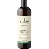Sukin Signature Body Wash &ndash; Soap-Free Botanical Shower Gel with Moisturizing Rosehip, Jojoba, and Avocado Oils + Soothing Aloe Vera and Chamomile, 16.9 Fl Oz