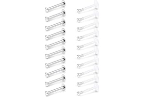 SCERRING 16G Lip Rings 6mm 8mm 10mm Acrylic & Stainless Steel Labret Monroe Lip Ring Tragus Rook Helix Earring Stud Piercing Jewelry with 2mm CZ 20-40PCS