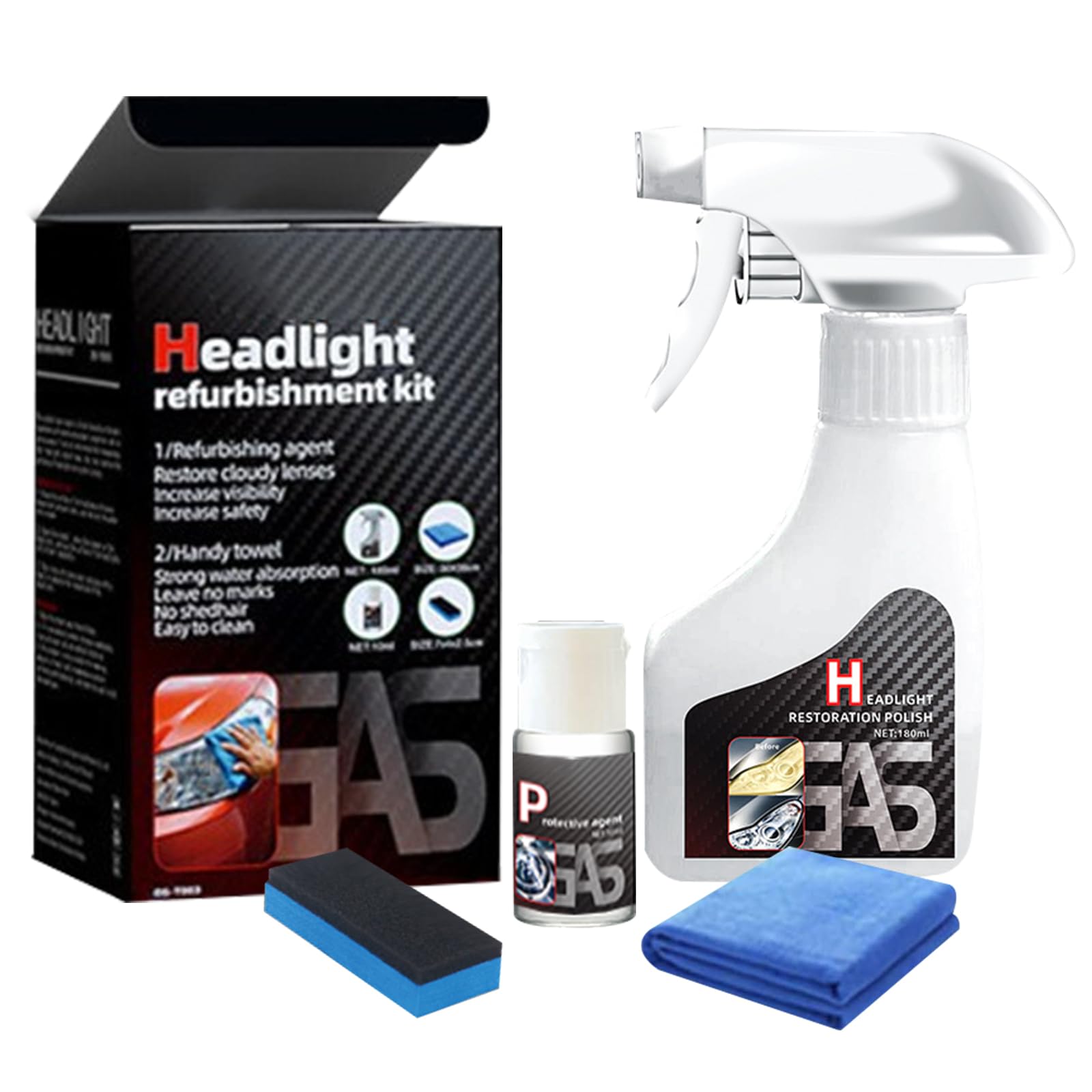 Photo 1 of teqnizo Automotive Headlamp Restoration Fluid Kit, 2025 New Headlight Restoration Kit,Multifunctional Car Headlight Polishing, Durable Headlight Repair Kit for All Vehicle Types (1Set)