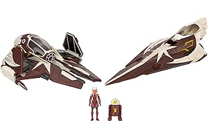 JAZWARES Star Wars Micro Galaxy Squadron Ahsoka Tano’s Jedi Starfighters Set - 5-Inch and 3-Inch Vehicles Two 1-Inch Micro Figure Accessories