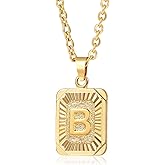Glimmerst Initial Pendant Necklace 18K Gold Plated Stainless Steel Letter Necklace Personalizd Name Necklace for Women