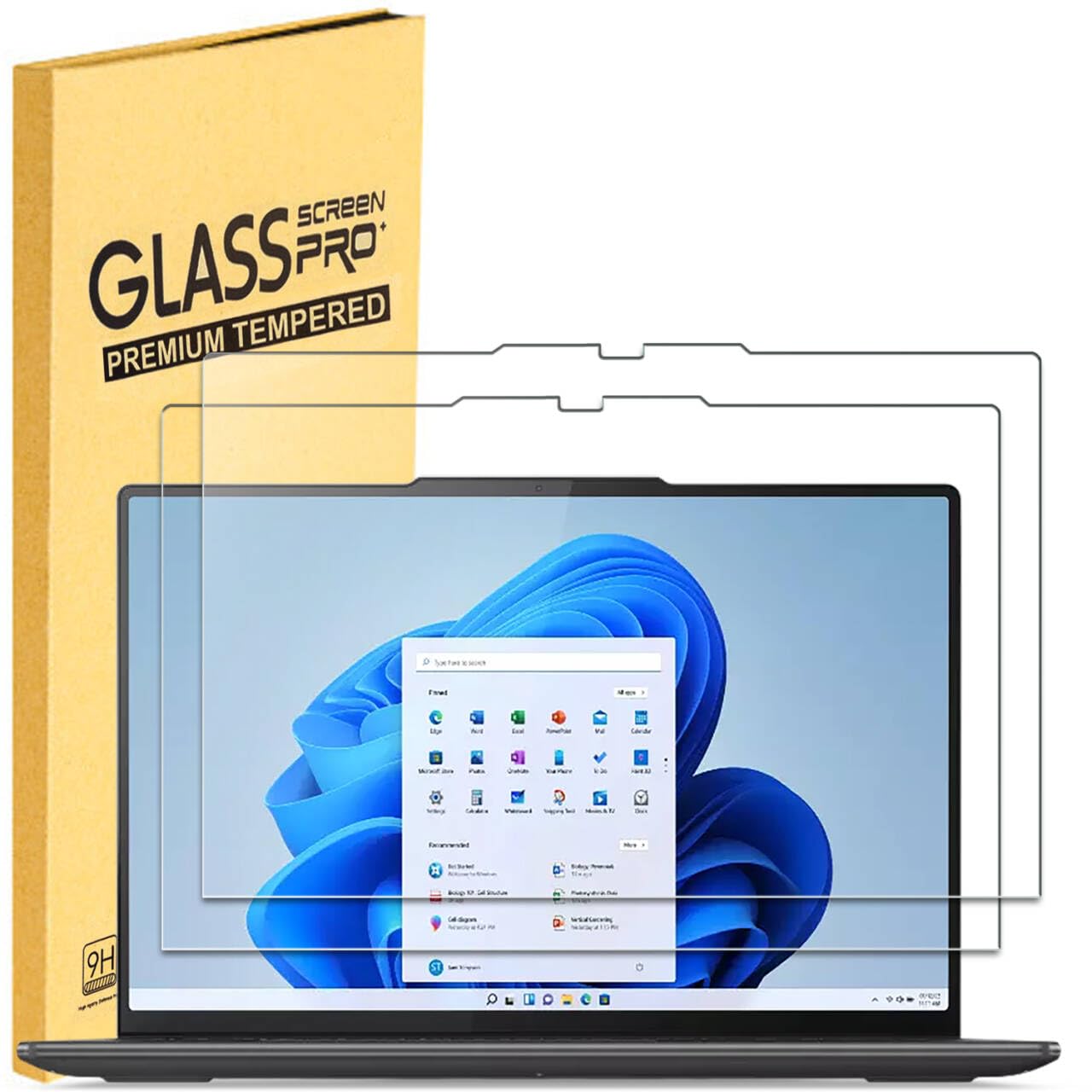 Photo 1 of MUBUY-GOL 2 Pack Screen Protector for Lenovo Yoga 7i 2-in-1 14" & Lenovo Yoga 7 14 2-in-1 Touchscreen Laptop, Tempered Glass Scratch Resistant Anti Fingerprint 9H Hardness Screen Filte.