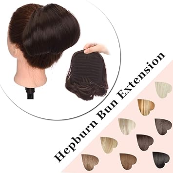 S Noilite Hair Bun Extension Elegant Hepburn Bun Updo Chignon