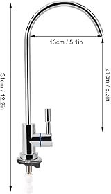 Duokon Lead-Free Chrome Swan Neck Water Filter Tap for RO Systems Kitchen Faucet view 2