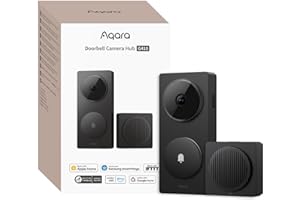 Aqara Smart Doorbell Camera G410 with Chime, 2K, HomeKit Secure Video, 2-Way Audio, Built-in Matter Hub, Wireless/Wired, Supports Apple Home, Alexa, Google, Home Assistant, 2.4G/5GHz Wi-Fi, Black