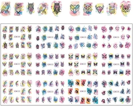 Amazon Co Jp 12pcs セットネイルアートスライダー転送水デカールブラック幾何学文学ネイルステッカーブラックレターウォーター スライダーガール夏 Color Bn409 4 ビューティー