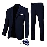 Men's 2 Piece Suit Notch Lapel Two Button Slim Fit