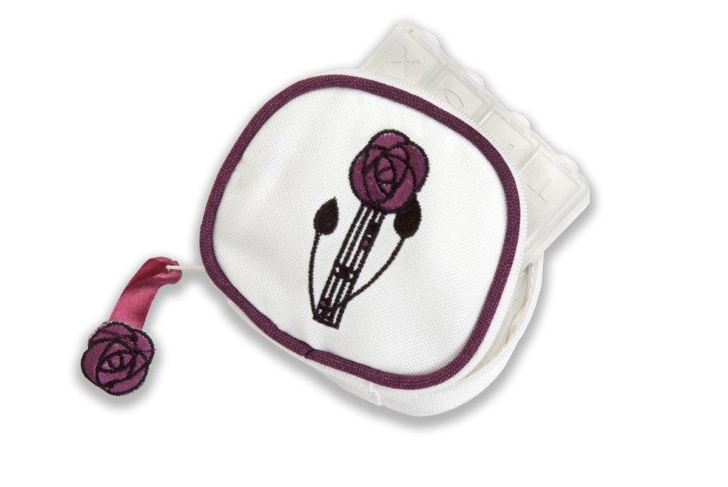 Justina Claire Pill Box Purse in a Mackintosh Rose Design (mauve)