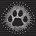 Paw Print Burst Sparkly Bling Iron-on Rhinestone Crystal T-Shirt Transfers by JCS Rhinestones