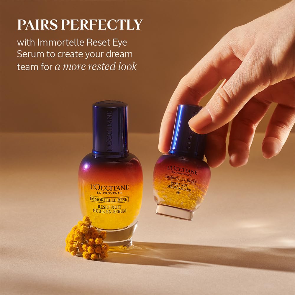 L'Occitane Immortelle Overnight Reset Oil-In-Serum: More Radiant Skin In 1 Night, Smooth Fine Lines, Revitalize Dull Skin, Award-Winner