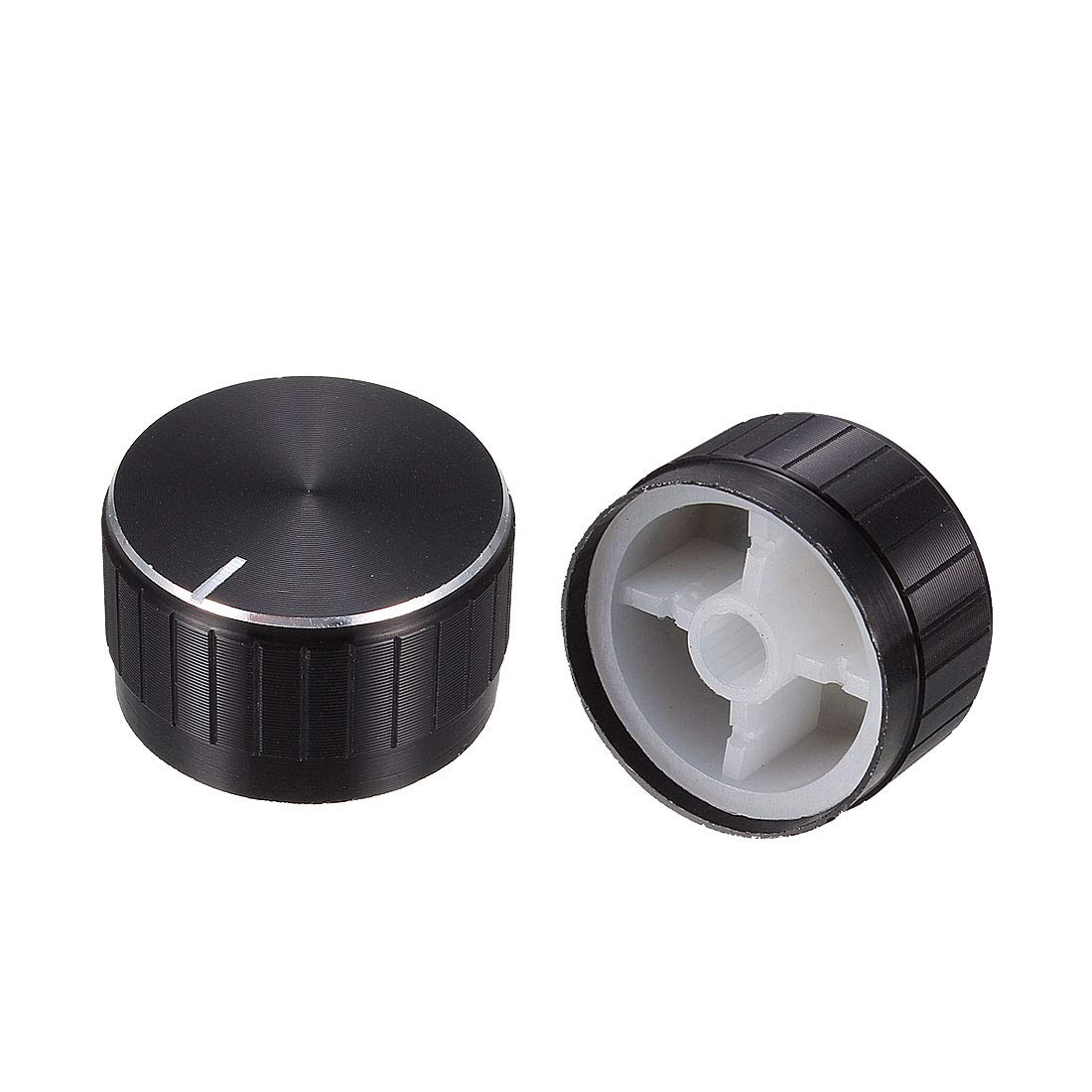 Sourcingmap 2 Pcs Black Plastic Potentiometer Rotary Control Knobs Caps 17x30mm