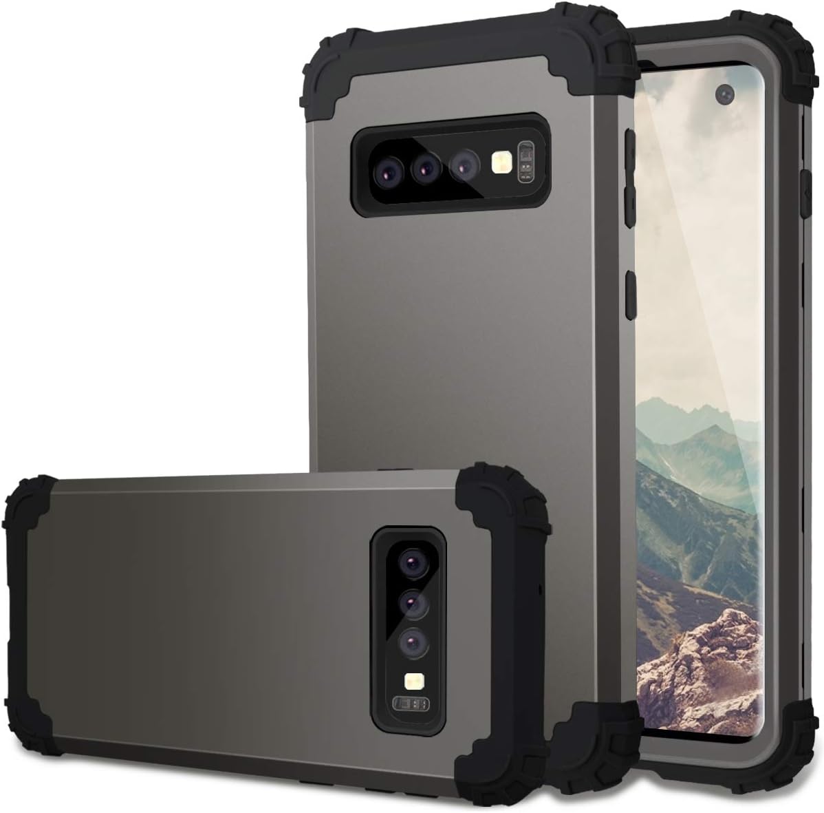 Samsung S10 Case, S10 Cases, Fingic Samsung Galaxy S10 Case 3 in 1 Hard PC & Soft Silicone Dual Layer Hybrid Shockproof Anti-Scratch Rugged Bumper Protective Case for Samsung Galaxy S10 (2019)