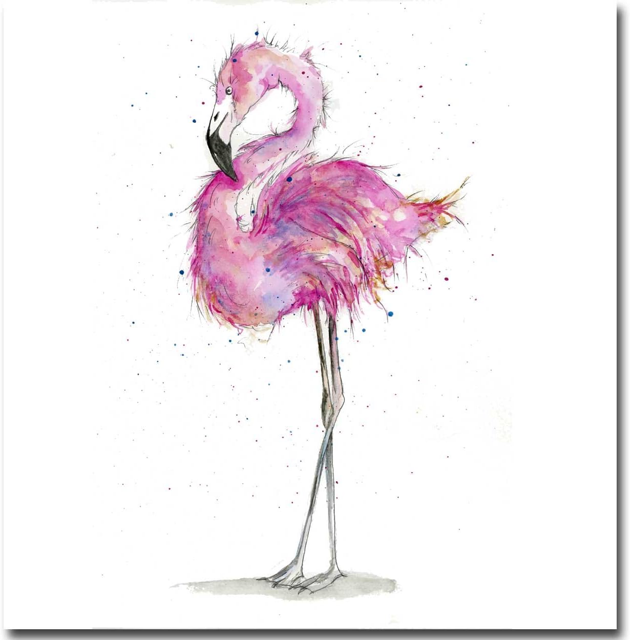 Flamingo Card - Blank Greeting Card - Birthday Card - Artistic Card - Pink