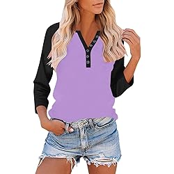 Womens 3/4 Sleeve Tops and Blouses Plus Size