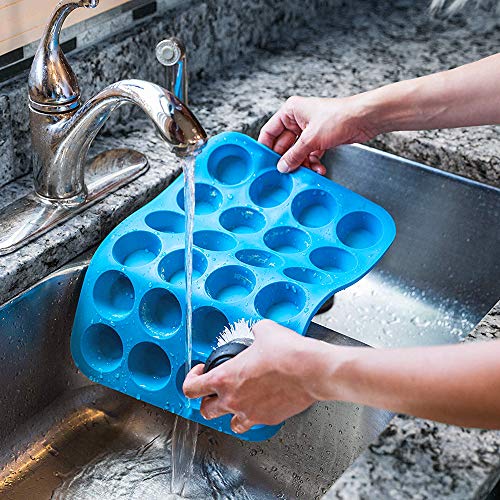 Bligli Muffin Cupcake Pan Set - Mini 24 Cups and Regular 12 Cups Muffin Tin, Nonstick BPA Free Best Food Grade Silicone Molds with Bonus 12 Silicone Baking Cups (Molds Set)