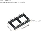 sourcing map 24 Pin DIP IC Socket Adapter Round 2.54mm Pitch PCB Board view 2