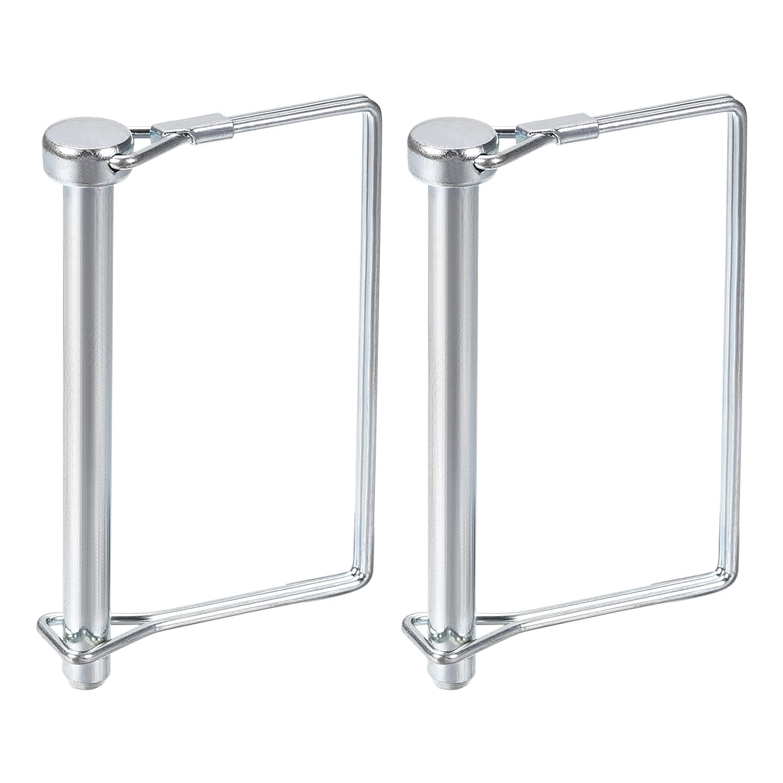 DTGN 8mm x 100mm (DxL) Shaft Locking Pin - 2Pack - Good for Farm Trailers Lawn - Carbon Steel Square Trailer Coupler Pin - Silver Tone