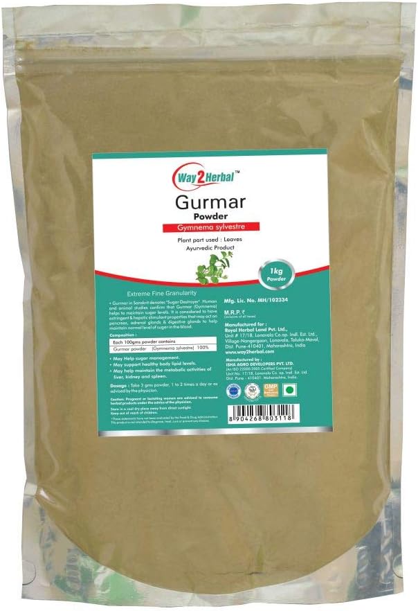 Gurmar Powder - 1 kg by way2herbal