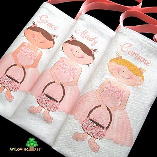 Personalized Flower Girl Gifts, Flower Girl Tote Bags, Bridal shower, wedding party, party favors, flower girl presents