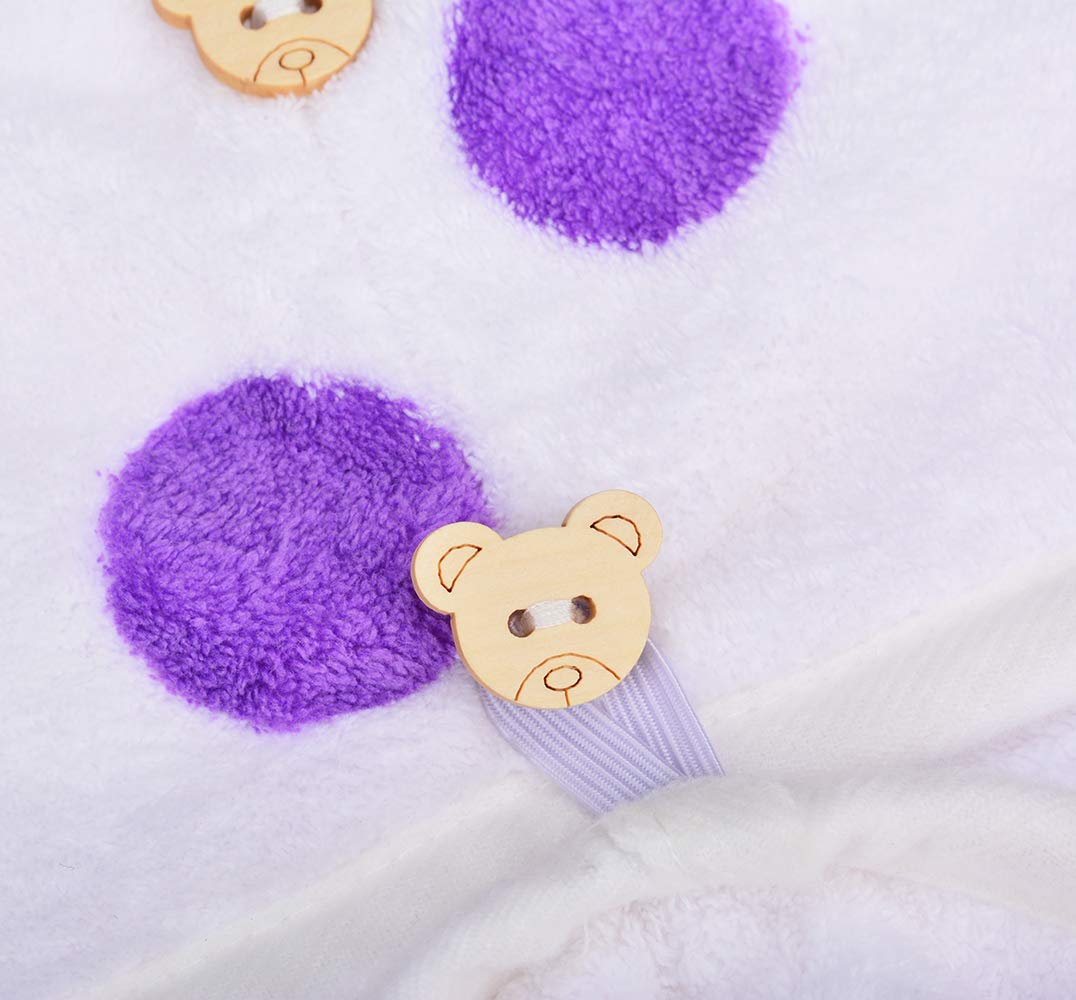 HOPESHINE Microfiber Hair Towel Wrap Small Size for Little Girl 3-Pack Super Absorbent Magic Instant Hair Drying Towels (StampR 3-Pack): Home & Kitchen