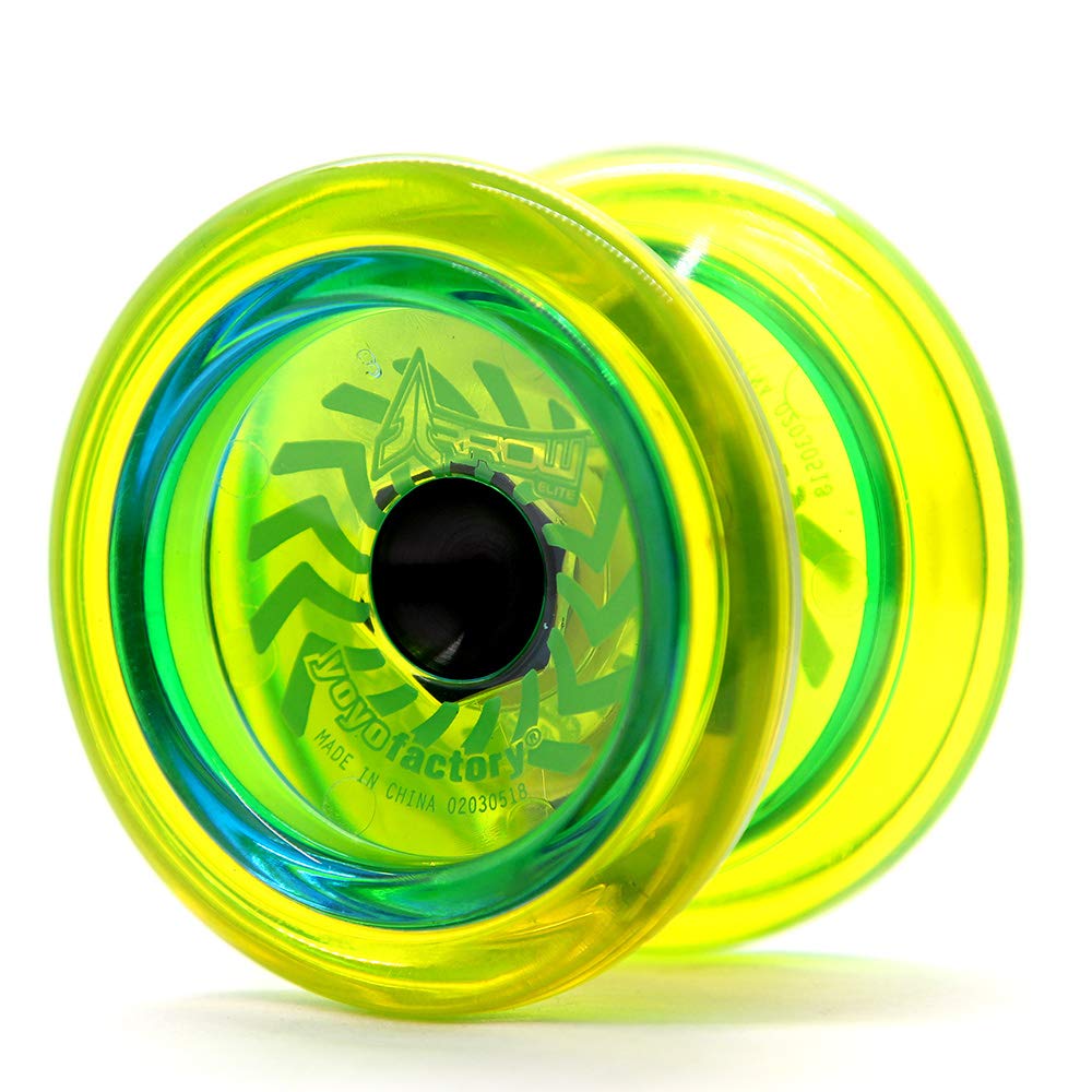 YoYo Factory Arrow Yo Yo – Trick YoYo for Kids & Adults | Beginner to Pro Yo-Yo with Swappable Responsive & Unresponsive Bearings - Yellow