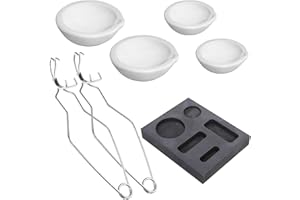 LAIAMER 7pcs Graphite Metal Melting Casting Kit, Including 2 Crucible Tongs, 5-in-1 Graphite Casting Ingot Mold, 4 Quartz Crucibles, Melting Metals Like Gold and Silver