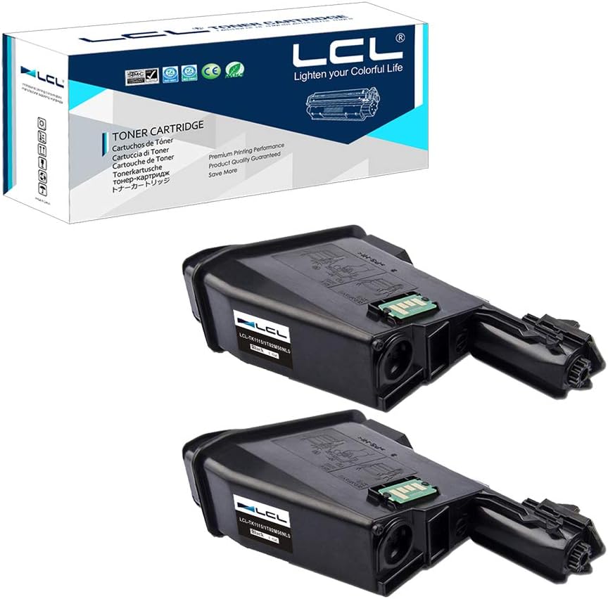 LCL Compatible Toner Cartridge TK1115 TK-1115 1T02M50NLV 1600Pages (2 Black) Replacement for Kyocera Ecosys FS-1041 FS-1220MFP FS-1320MFP