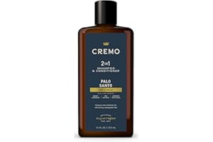 Cremo Palo Santo Barber Grade 2-n-1 Shampoo & Conditioner, Notes of Bright Cardamom, Dry Papyrus and Aromatic Palo Santo,16 Fl Oz
