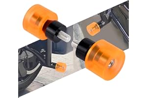 HCmotorku Engine Guard Saddlebag Guard Crash Bar Decorative Wheel M12 Screw Fit for Harley Touring Street Glide Road King Electra Ultra Softail Flat Out Tip Over Bar (Orange Wheel with Black Slider)