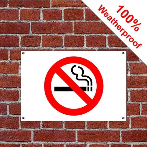 No Smoking Sign with Symbol Smoking Prohibition Signs 5264 (20cm x 30cm Approx 8" 12" Foamalux 3mm)