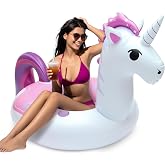 MewVeer Pool Floats, Unicorn Pool Floaties Inflatables Rafts for Outdoor Water Lounge, Funny Pool Swimming Ring for Beach Party &amp; Tubes Pool Toys Float for Adults