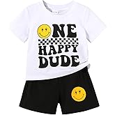 Happy Town Baby Boy Summer Clothes One Happy Dude 1st Birthday Outfits Smile Cool Short Sets