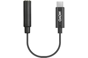 Movo PMA-1 DJI Osmo Pocket Microphone External Sound Adapter USB Type-C to 3.5mm TRS External Microphone Adapter