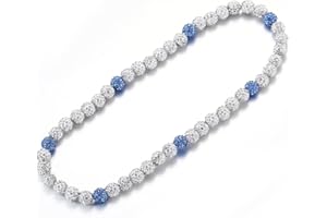 RWQIAN Baseball Beaded Necklace for Men Boys, Bling Drip Chains Inspired Accessory With Diamond Rhinestone Discoball, Jewelry Making Gift for Baseball Team Athletes