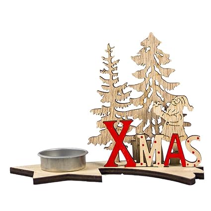 Raspbery Candeliere Di Natale Babbo Natale In Legno Alce