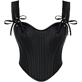 Scarlet Darkness Corset Tops for Women Vintage Renaissance Sweetheart Fishboned Bustier Tops
