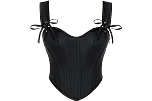 Scarlet Darkness Corset Tops for Women Vintage Renaissance Sweetheart Fishboned Bustier Tops