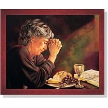 Amazon.com: Gratitude Old Lady Praying at Dinner Table Daily Bread ...