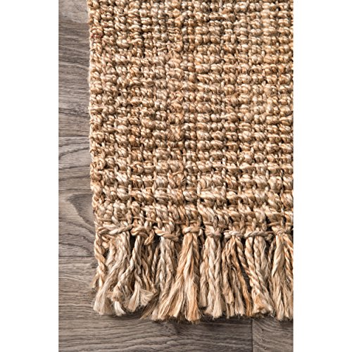 nuLOOM Daniela Farmhouse Chunky Jute Runner Rug, 2' 6" x 8', Natural
