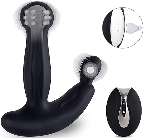 Analplug Butt Plug mit 10 Vibratoren und 10 Perlen Drehen Vibration mit Fernbedienung Silikon Prostata Stimulator Massage Mag